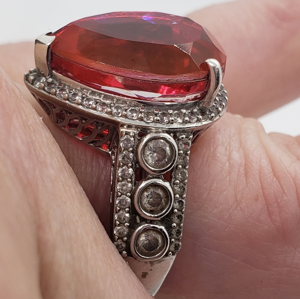 SOLD To  C! Rare Unique Volcanic Quartz  Ring in Platinum Over Sterling S - Picture 17 of 17